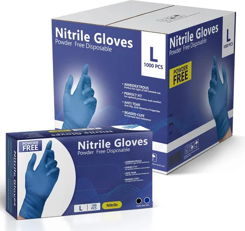 Miniatura 2 de AroCare Guantes de nitrilo, guantes desechables, cómodos, sin polvo, sin látex, 100-1000 guantes