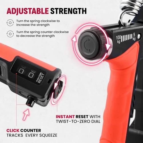 Miniatura 3 de Kit de entrenamiento de fuerza de agarre, paquete de 4 fortalecedores de agarre de mano con resistencia ajustable, ejercitador de antebrazo