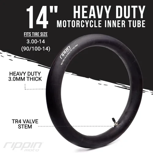 Miniatura 3 de Rippin Moto 90/100-14 (3.0-14) Tubo interior resistente de 14 pulgadas para motocross - 0.118 in de grosor, válvula TR4, se adapta a la mayoría
