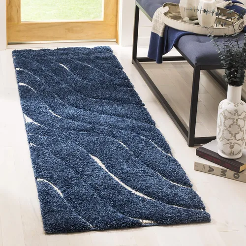 Miniatura 32 de SAFAVIEH Colección Florida Shag - Alfombra de acento de 2'3" x 4', color crema y beige, sin desprendimiento y de fácil cuidado, 1.2 pulgadas