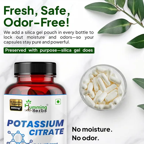 Miniatura 6 de Citrato de potasio 800 mg (306 mg de potasio elemental) – electrolitos y apoyo para el equilibrio del pH – vegano, sin OMG – 150 cápsulas