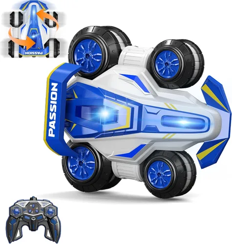 Miniatura 7 de LOOZIX Coche de control remoto mejorado 360° Spins RC Car 2 en 1 antigravedad RC Racer Wheelie Drift Stunt Car con luces y música, regalos