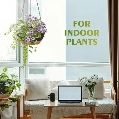 Miniatura 6 de GARDIFE Macetas colgantes para plantas de interior y exterior, juego de 2 macetas colgantes de riego automático con agujeros de drenaje y bandeja