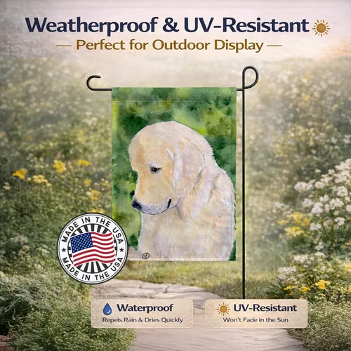 Miniatura 6 de Caroline's Treasures SS8757GF - Bandera decorativa para jardín con diseño de Golden Retriever para jardín, jardín, jardín, multicolor, diseño
