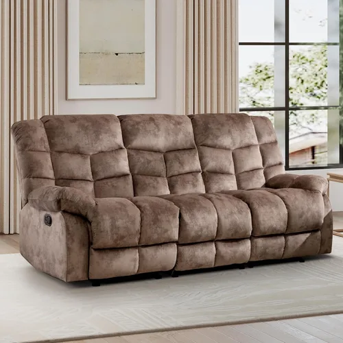 Miniatura 37 de CANMOV Silla reclinable manual, sofá reclinable individual con respaldo y reposabrazos sobrerelleno para sala de estar, muebles de dormitorio