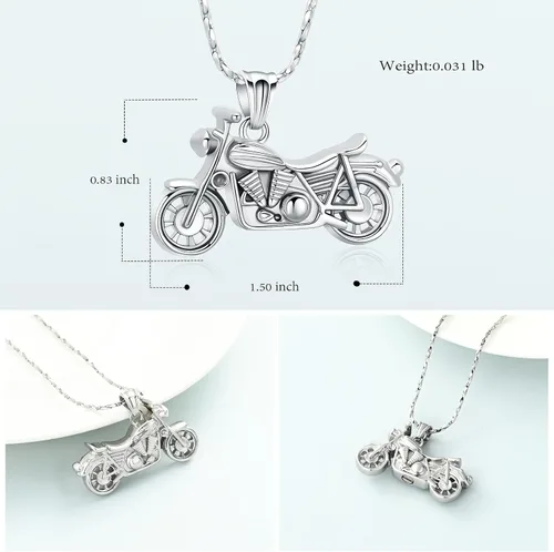 Miniatura 7 de Imrsanl Joyería de cremación para cenizas, motocicleta, automóvil pequeño, collar de urna de tractor para cenizas para hombres, recuerdo