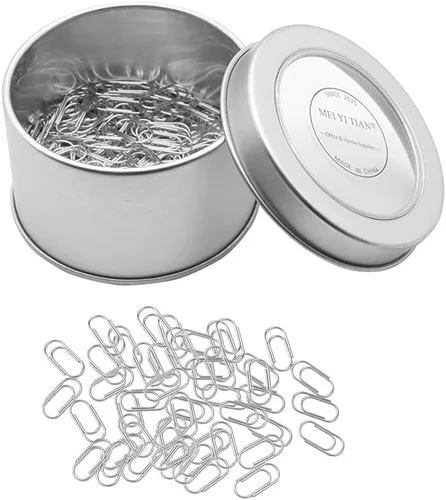 Miniatura 9 de 200 mini clips de papel negro de níquel negro, bonitos clips de papel de 3/5 pulgadas, acero inoxidable en hojalata plateada, soportes para oficina