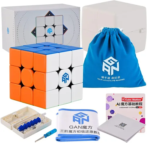 GAN 11M Pro 3x3 Speed Cube por BroMoCube - Cubos magnéticos para rompecabezas Gan11M, cubo mágico (GAN 11 M Pro esmerilado sin adhesivo (negro)