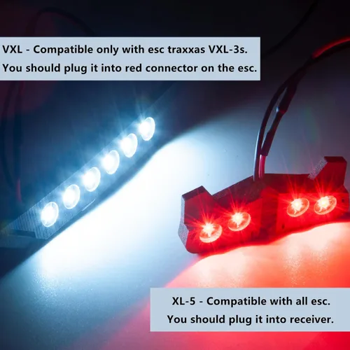 Miniatura 3 de MORLORDY RC delantera y trasera LED Kits de luz trasera para 1/10 TRX Slash VXL XL-5 actualizaciones 4x4 2WD camión
