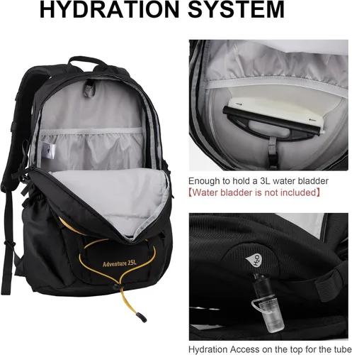 Miniatura 4 de MOUNTAINTOP Mochila de senderismo, mochila de campamento de 25 litros, mochila de senderismo para hombres y mujeres, mochila de viaje ligera