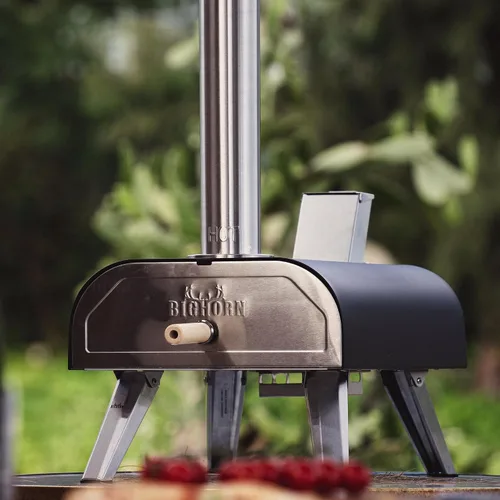 Miniatura 3 de BIG HORN OUTDOORS 12" Horno de piedra para pizza con leña, 475°C Horno para pizza al aire libre de acero inoxidable, portátil para uso en fiestas