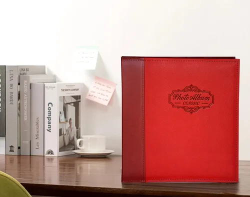 Miniatura 7 de Álbum de fotos con capacidad para fotos de 3 x 5, 4 x 6, 5 x 7, 6 x 8, 8 x 10, cubierta de cuero, página magnética autoadhesiva, álbumes DIY hechos