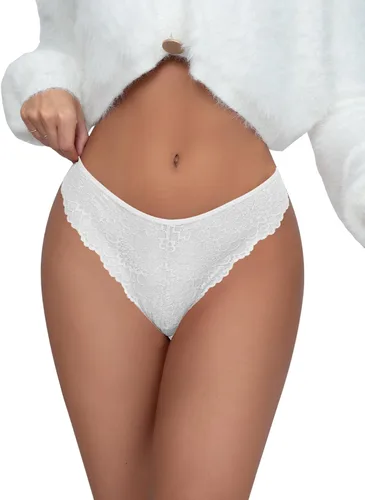Miniatura 2 de SHARICCA Bragas sexy de malla con volantes para mujer, ropa