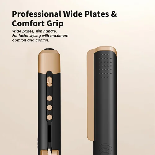 Miniatura 7 de Plancha plana para alisar el cabello, placas de cerámica de 1 3/4 pulgadas de ancho iónico (negro) Dual Voltage Straightener for Thick Hair Women