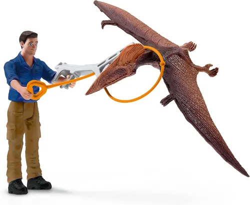 Miniatura 7 de Schleich Dinosaurs - 7 piezas Jetpack Chase Dinosaur Playset con juguete Tupuxuara - Juguetes de dinosaurios voladores para niños y niñas - Niños