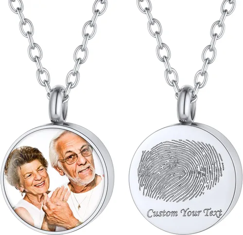 Miniatura 61 de FindChic Collares personalizados con urna para cenizas, barra vertical, gato, luna, reloj de arena, garra de perro, acero inoxidable, chapado en oro