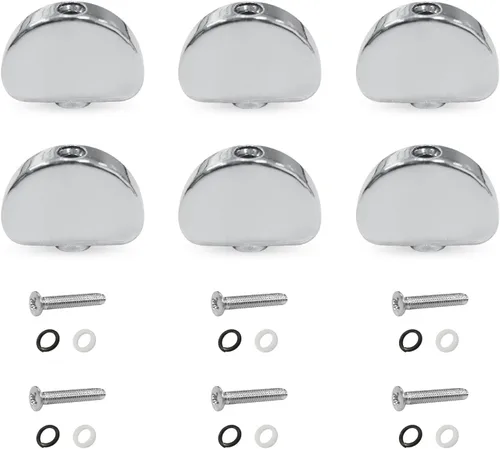 Miniatura 16 de MAXCHEER 6 piezas de metal grande forma cuadrada guitarra afinación clavija afinadores cabeza máquina reemplazos botones perilla mango punta (negro)