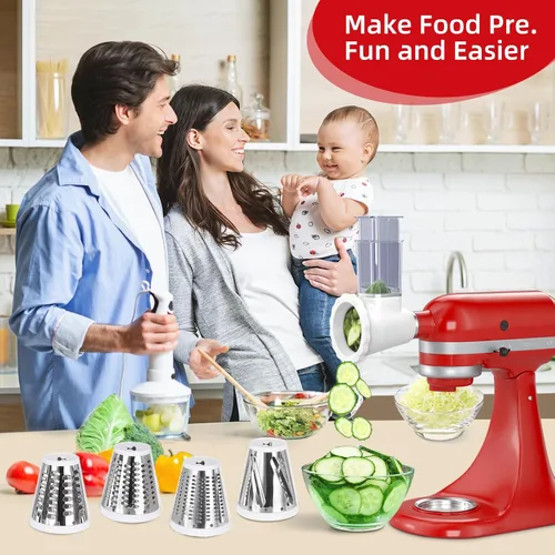 Miniatura 3 de Accesorio actualizado de triturador de queso para batidoras de mano KitchenAid, máquina de ensalada con rebanador de verduras, máquina de ensalada