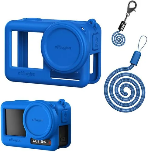 Miniatura 10 de Coyktonty Funda de silicona para DJI Action 4/Action 3, accesorios de funda protectora para OSMO Action 4 3, funda de silicona/correa a prueba