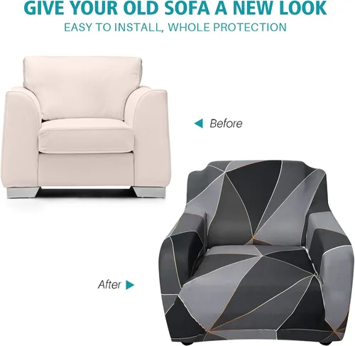 Miniatura 7 de MIFXIN Funda elástica para sofá, 1 pieza, funda elástica para sillón de 1 plaza, protector de muebles, funda elástica lavable para sala de estar