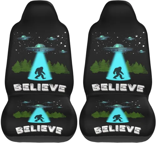 Miniatura 17 de Alien and Bigfoot - Funda de asiento delantero de automóvil para hombres y mujeres, 2 piezas, fundas de asiento automotriz para automóviles, SUV