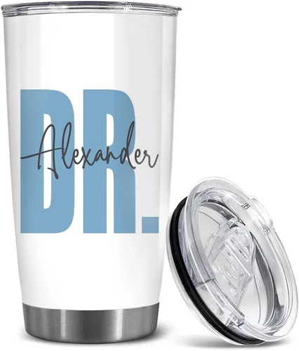 Miniatura 13 de BECHUSKY Regalo de graduación de doctorado personalizado, taza de doctorado con nombre personalizado, vaso de doctorado para hombres y mujeres