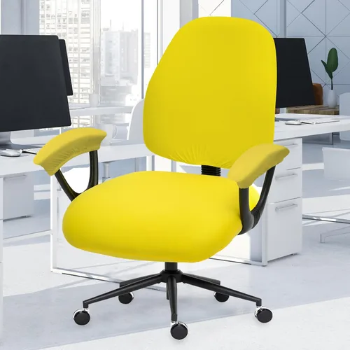 Miniatura 36 de Fundas elásticas para asiento de silla de oficina de escritorio - Funda universal de spandex para silla de computadora - Fundas removibles lavables