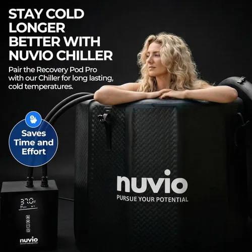 Miniatura 3 de Nuvio Recovery Pod Pro - Baño de hielo portátil de alta calidad con ultra aislamiento, bañera de agua fría inflable de 87 galones, bañera de hielo