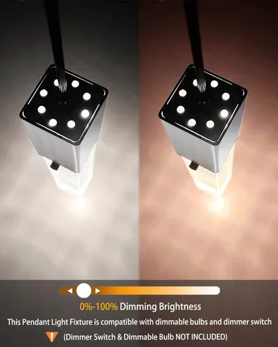 Miniatura 2 de Mini Lámpara Colgante de Cristal Integrada para Isla de Cocina, Moderna y Concisa, Accesorio de Luz de Techo Colgante, para Isla de Cocina, Comedor