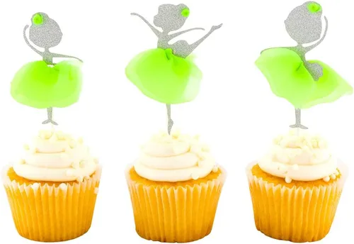 Miniatura 8 de Restaurantware Top Cake Toppers 8 x 3.8 pulgadas, 100 adornos de tiara para tartas, detalles de purpurina, cumpleaños, papel dorado, decoración