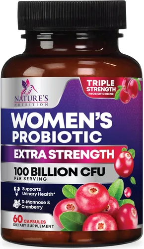 Probióticos para mujeres – Mezcla de probióticos de 100 mil millones de UFC por porción – Probiótico para mujer para apoyo de salud vaginal y