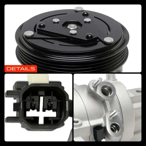 Miniatura 9 de A-Premium Compresor de aire acondicionado con embrague compatible con Ford Mustang 3.7L 2015-2017, con compresor DKS17D, 4 ranuras