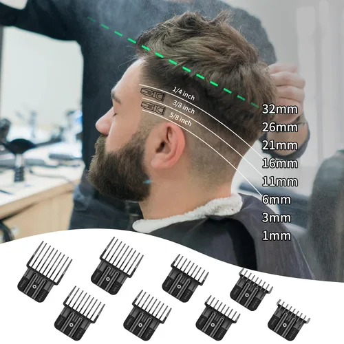 Miniatura 5 de Paquete de 8 protectores de recortadora de alta calidad para recortadora BaBylissPRO Barberology FX787 y FX726, protectores de repuesto con clip