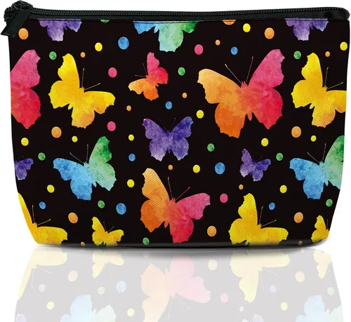 Miniatura 13 de Bolsa de maquillaje con hojas de plátano, bolsas de cosméticos para mujer, mini bolsas portátiles de viaje con flores tropicales, neceser