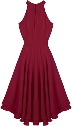Miniatura 6 de Choomomo - Vestido de dama de honor para mujer, asimétrico de gasa de alta baja