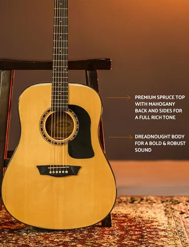 Miniatura 4 de Washburn Aprendiz D5 con funda, guitarra acústica