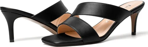 Miniatura 6 de NUMALEO Sandalias de tacón medio con punta abierta para mujer, estilo casual, elegante, tacón medio, 2.5 pulgadas