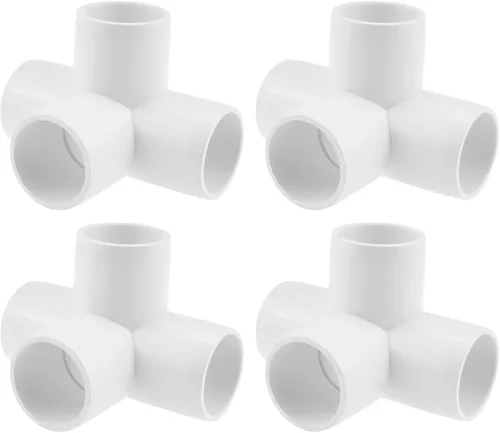 Miniatura 12 de SDTC Tech Paquete de 4 conectores de tubo de PVC de 3/4 pulgadas de 3/4 pulgadas de 3 vías, para estantes de PVC, marco de almacenamiento