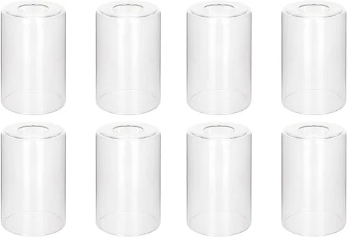 Miniatura 10 de Paquete de 8 pantallas de vidrio esmerilado blanco de repuesto, 5.9 pulgadas de altura, 3.9 pulgadas de diámetro, adaptador de 1.65 pulgadas, Vidrio