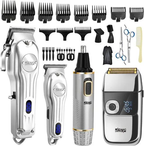 Miniatura 7 de DSP® Cortadora de pelo, recortadora, kit de afeitadora de barba para hombres, juego de peluquería profesional para cortar cabello y barba, Juego