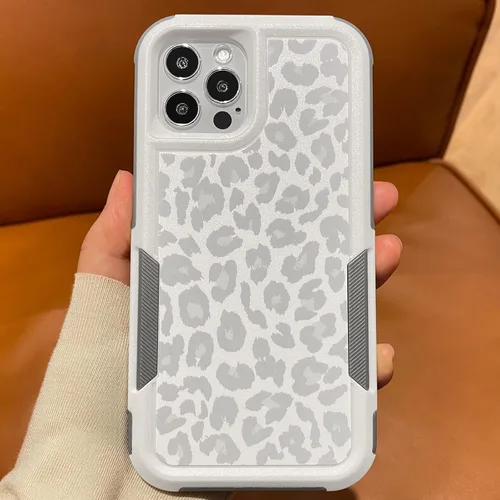 Miniatura 14 de Funda magnética para iPhone 17 Pro, compatible con Magsafe, lindo estampado de leopardo blanco guepardo, resistente, resistente, protección