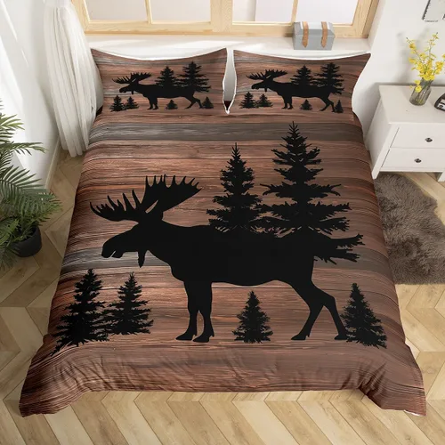 Miniatura 14 de Juego de funda de edredón de oso para niños, juego de ropa de cama de animales salvajes para niños, naturaleza, vida silvestre, oso, pájaro, juego