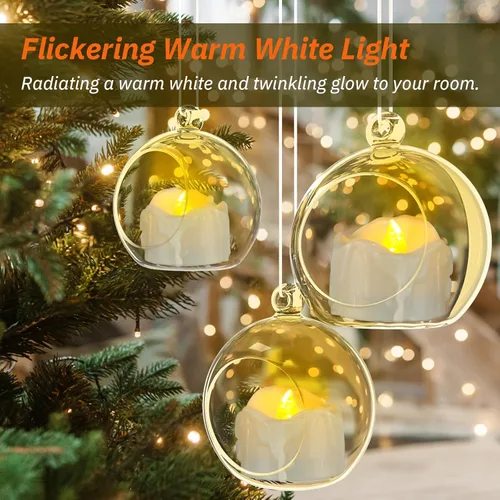 Miniatura 2 de PChero Velas de Té con Temporizador, 12 Paquetes de Velas LED sin Llama Parpadeantes Operadas con Pilas, Velas Votivas Eléctricas para Decoraciones
