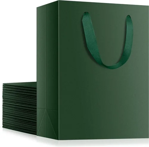 Miniatura 43 de EUSOAR Bolsas de compras de papel con asas, paquete de 25 bolsas pequeñas de papel kraft de 5.9 x 2.3 x 7.8 pulgadas, bolsa de mercancía