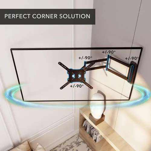 Miniatura 3 de Mount-It! Soporte de pared para TV de brazo largo, extensión extra larga de movimiento completo de 37.2 pulgadas, soporte de montaje de TV