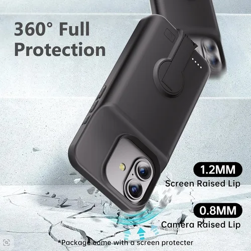 Miniatura 3 de GIN FOXI Funda de batería para iPhone 17, cargador de estuche recargable con soporte de 8500 mAh de carga rápida ultradelgada ligera y potente, caja