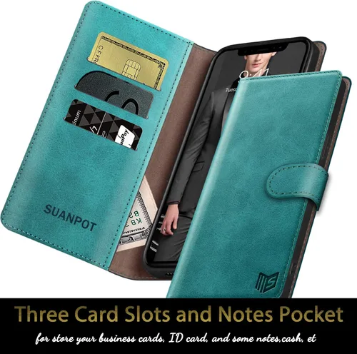 Miniatura 5 de SUANPOT - Funda de piel para Samsung Galaxy S20 FE con bloqueo RFID, soporte para tarjetas de crédito, funda tipo cartera con tapa a prueba