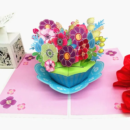 Miniatura 2 de Paquete de 5 tarjetas emergentes de flores, tarjetas de felicitación 3D, surtido para mujeres u hombres en todas las ocasiones, aniversario, día