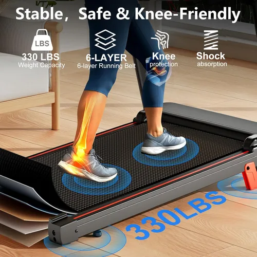 Miniatura 10 de Treadmills for Home 3.0HP Quiet Foldable Treadmill with Incline, Portable Walking Pad with Handle Bar, Walking Pad Treadmill for Running and Jogging
