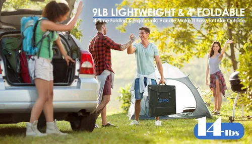 Miniatura 7 de PPQ Kit de panel solar portátil de 200 W, 18 V/12 A, cargador solar plegable de 14 libras con 24% de eficiencia, 3 cables y 16 salidas para todas